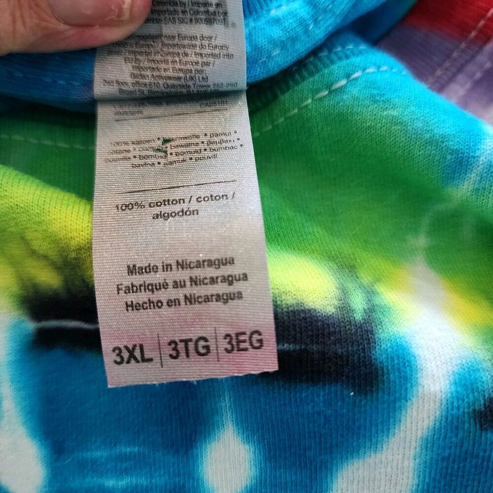 New w/out Tags Tie Dye 60s Vibe T-Shirt Gildon Unisex 3XL colorful peace symbol - Picture 4 of 15